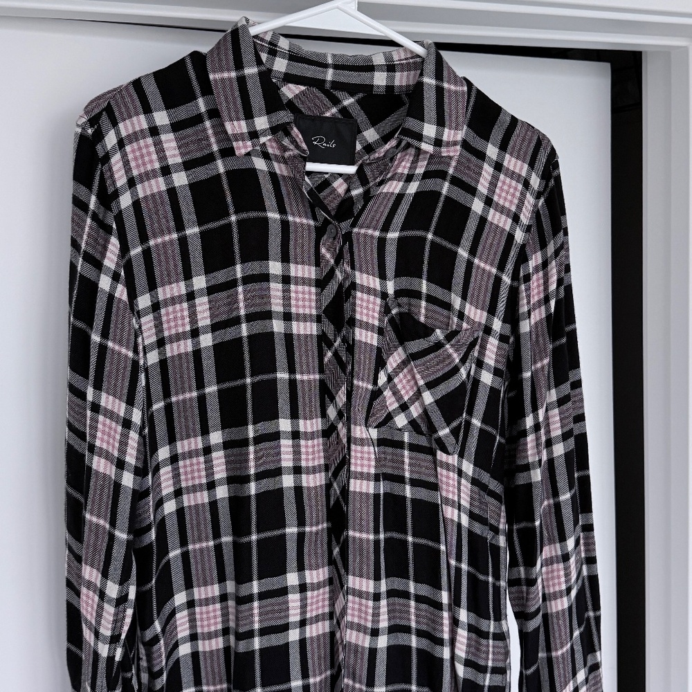 Rails - Women's Plaid Shirt Hunter Onyx Rose Gold XS